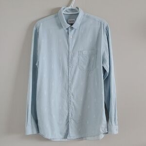 Frank And Oak NBA Cleveland Cavaliers Colab Blue Button Down Cotton Shirt Sz M